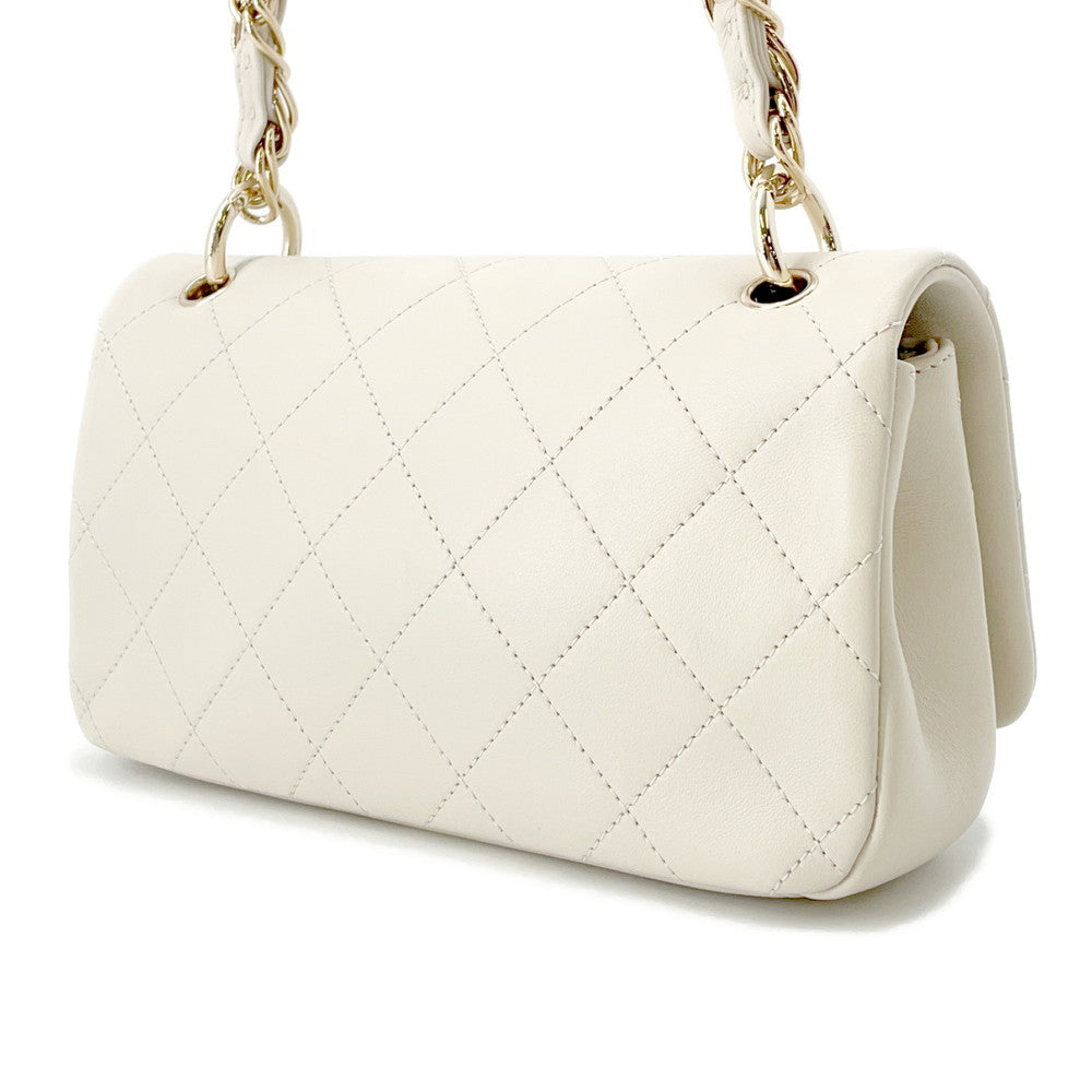 CHANEL Matelasse ChainShoulder Off-whiteAS2318 Calf Leather