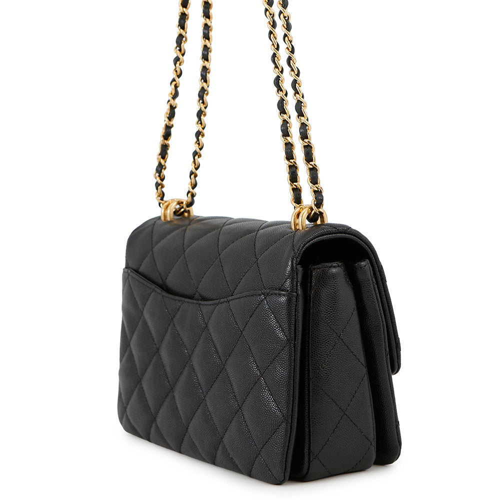 CHANEL Coco First Chainshoulder Bag BlackAS3580 Caviar Leather