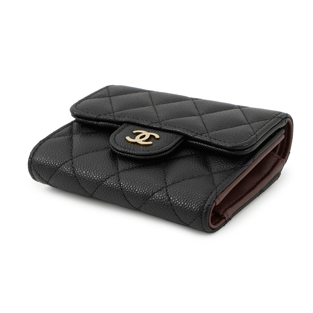 CHANEL Matelasse Classic Small Flap Wallet BlackAP0229 Caviar Leather