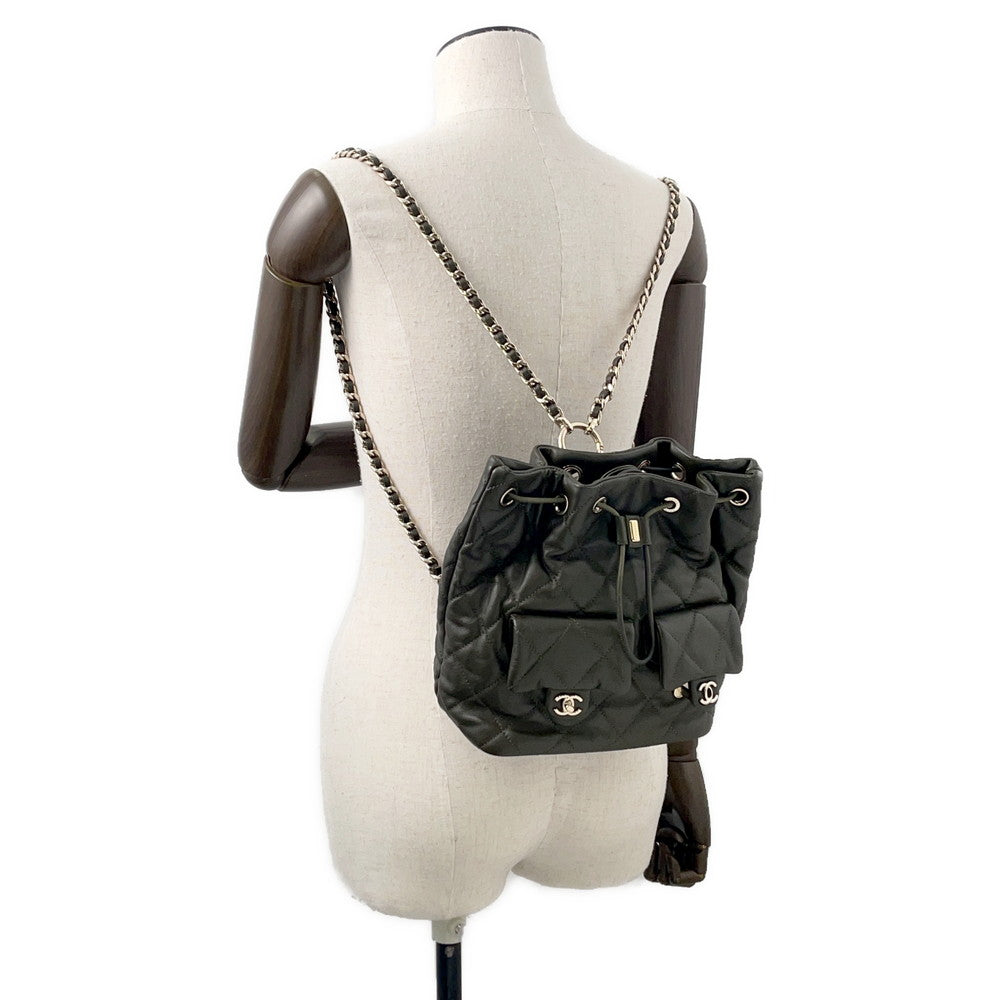 CHANEL Matelasse Backpack KhakiAS4342 Lambskin