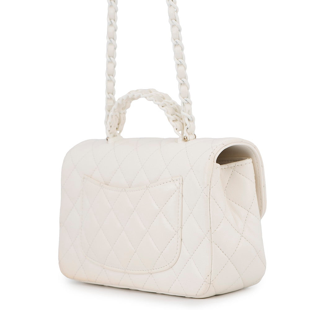 CHANEL Matelasse Top Handle Bag WhiteAS5243 Lambskin Size 20