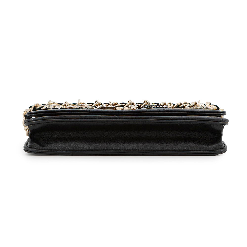 CHANEL Chain wallet with Bag Charm BlackAP1960 Lambskin/Faux Pearl /Rhinestone