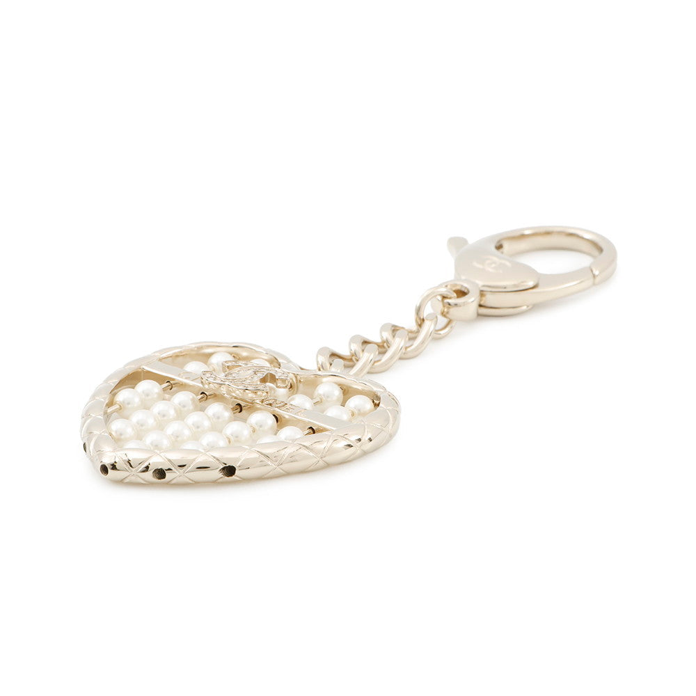 CHANEL Heart Bag CharmABG045 PG Faux Pearl