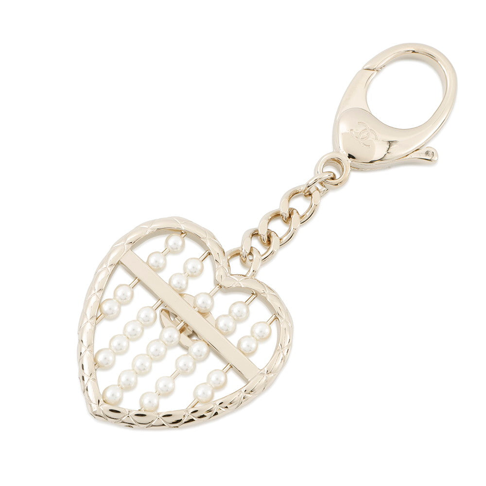 CHANEL Heart Bag CharmABG045 PG Faux Pearl
