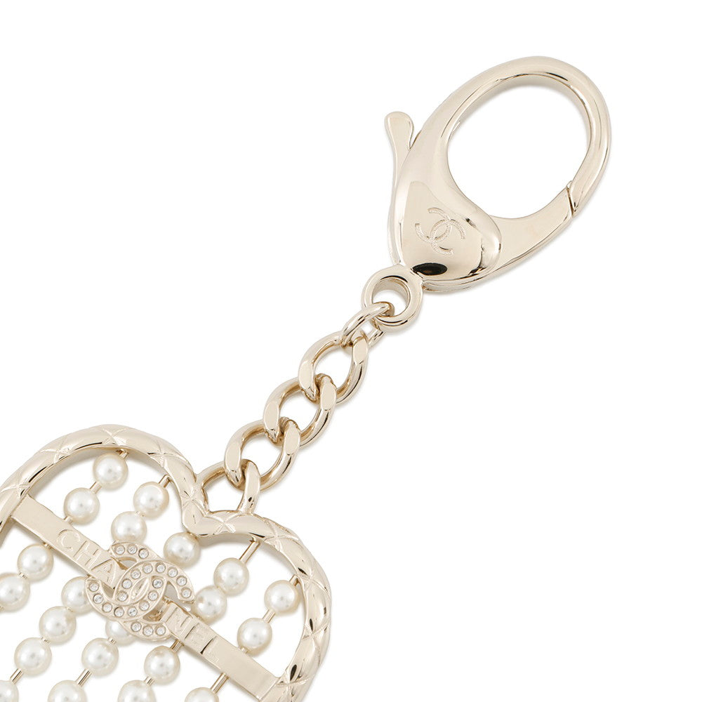 CHANEL Heart Bag CharmABG045 PG Faux Pearl