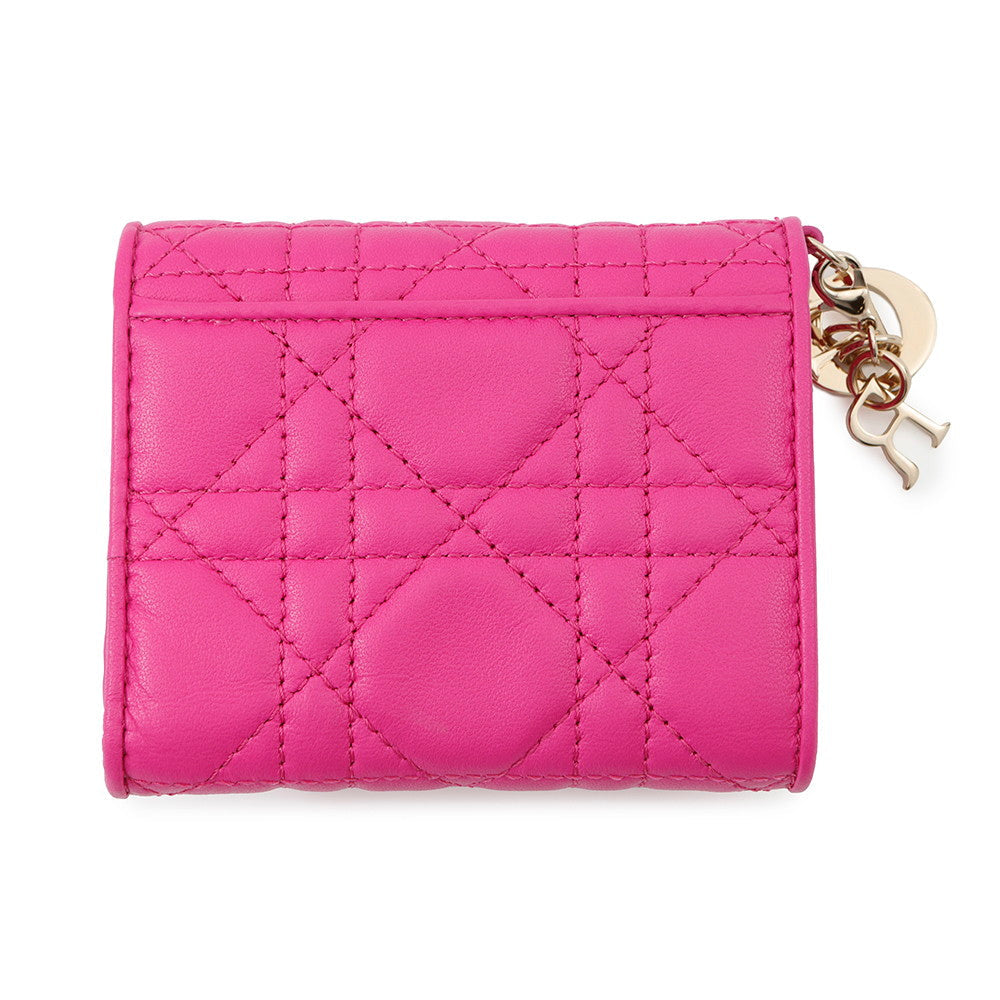 Dior Lady Dior Lotus Wallet Cannage Tri-fold Wallet PinkS0181ONMJ Lambskin