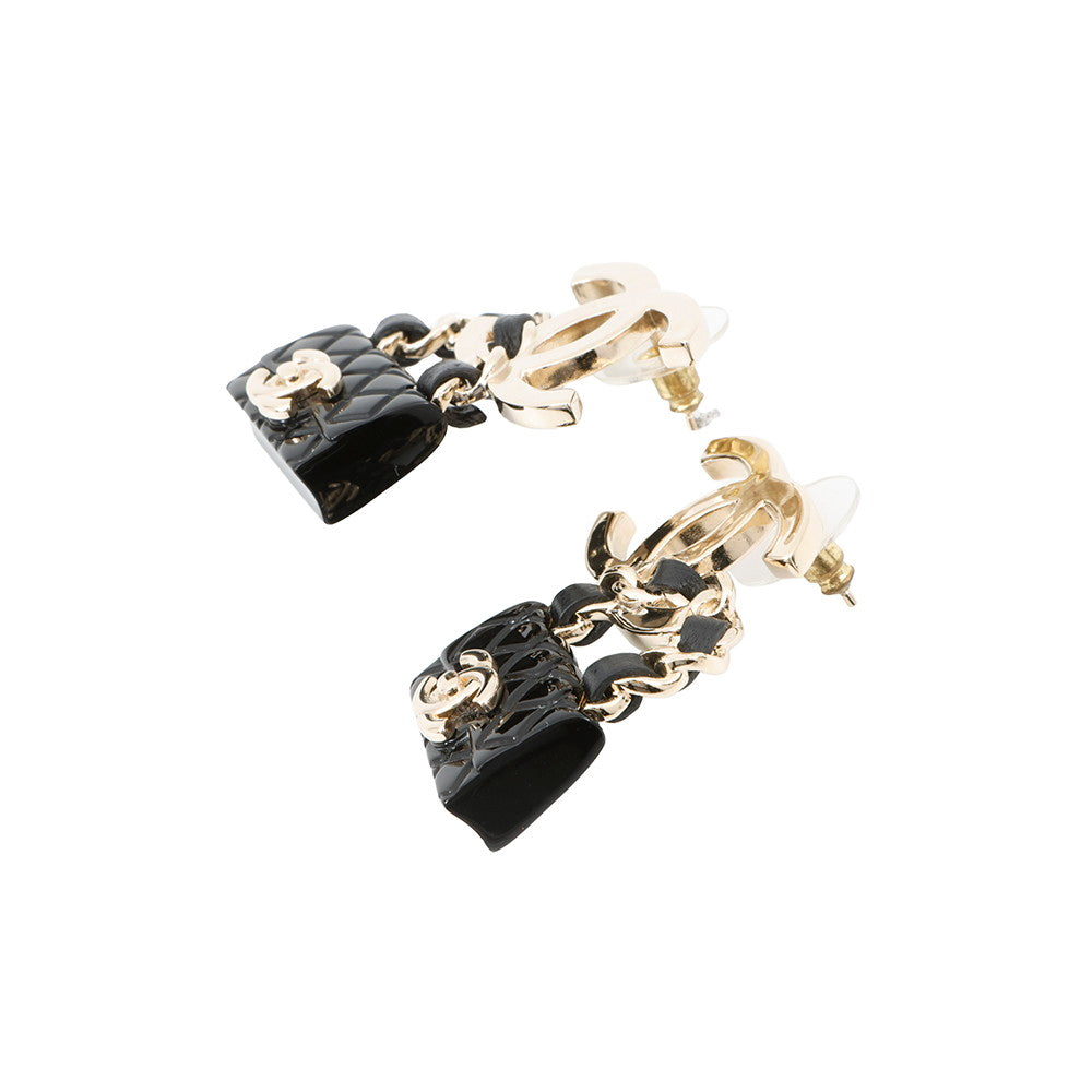 CHANEL MatelasseBag Motif Earrings Metal