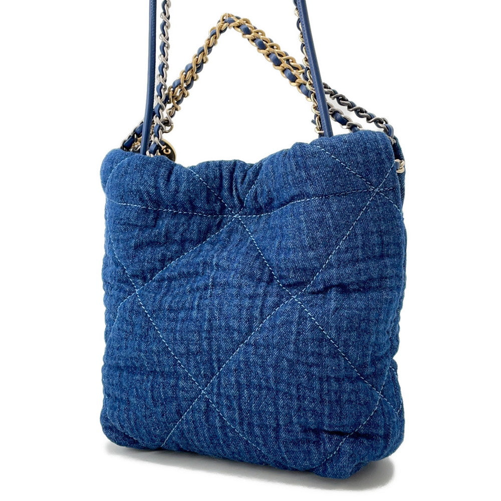 CHANEL CHANEL22 Handbag BlueAS3980 Denim Size Mini