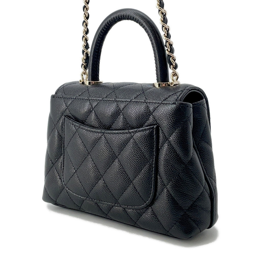 CHANEL Matelasse Coco Handle BlackAP4244 Caviar Leather Size Mini mini