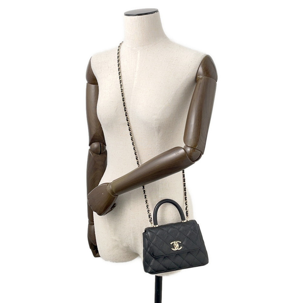 CHANEL Matelasse Coco Handle BlackAP4244 Caviar Leather Size Mini mini
