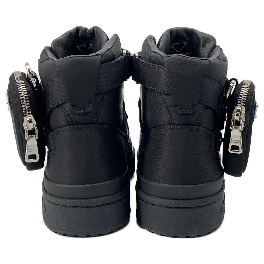PRADA Re-NylonPRADAxadidas ForumHigh-top Sneakers Black2TG193 Nylon Leather Size 7 1/2