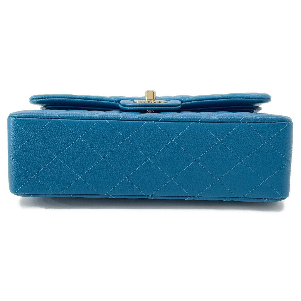 CHANEL Matelasse Double Flap ChainShoulder BlueA01113 Caviar Leather Size 23