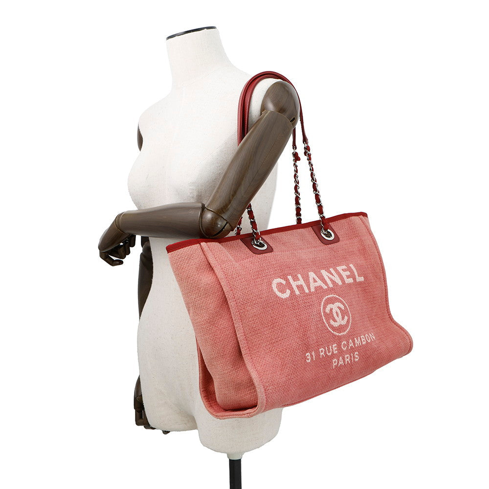 CHANEL Deauville Chain Tote Bag PinkA67001 Canvas