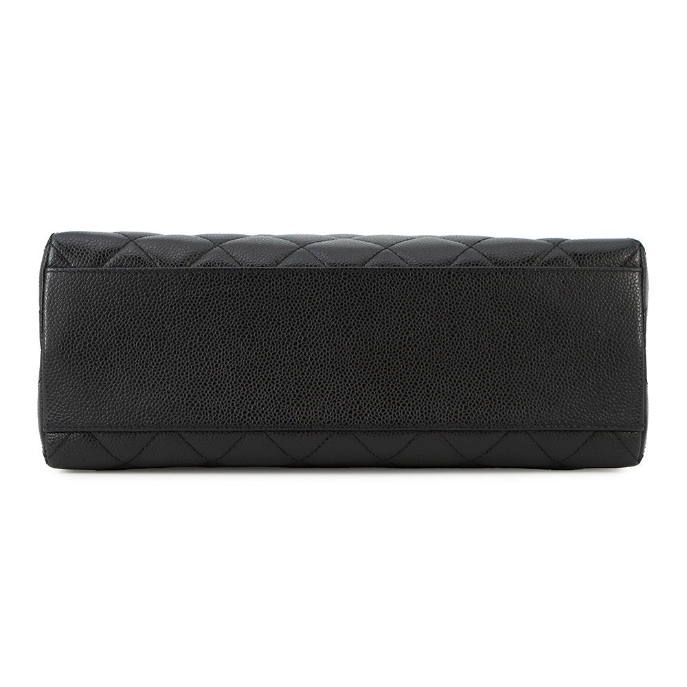 CHANEL CC Logo Handbag BlackA12397 Caviar Leather