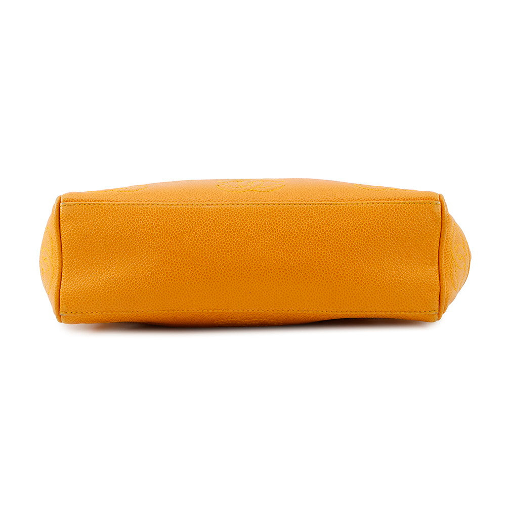 CHANEL Triple Coco Tote Bag Yellow Caviar Leather
