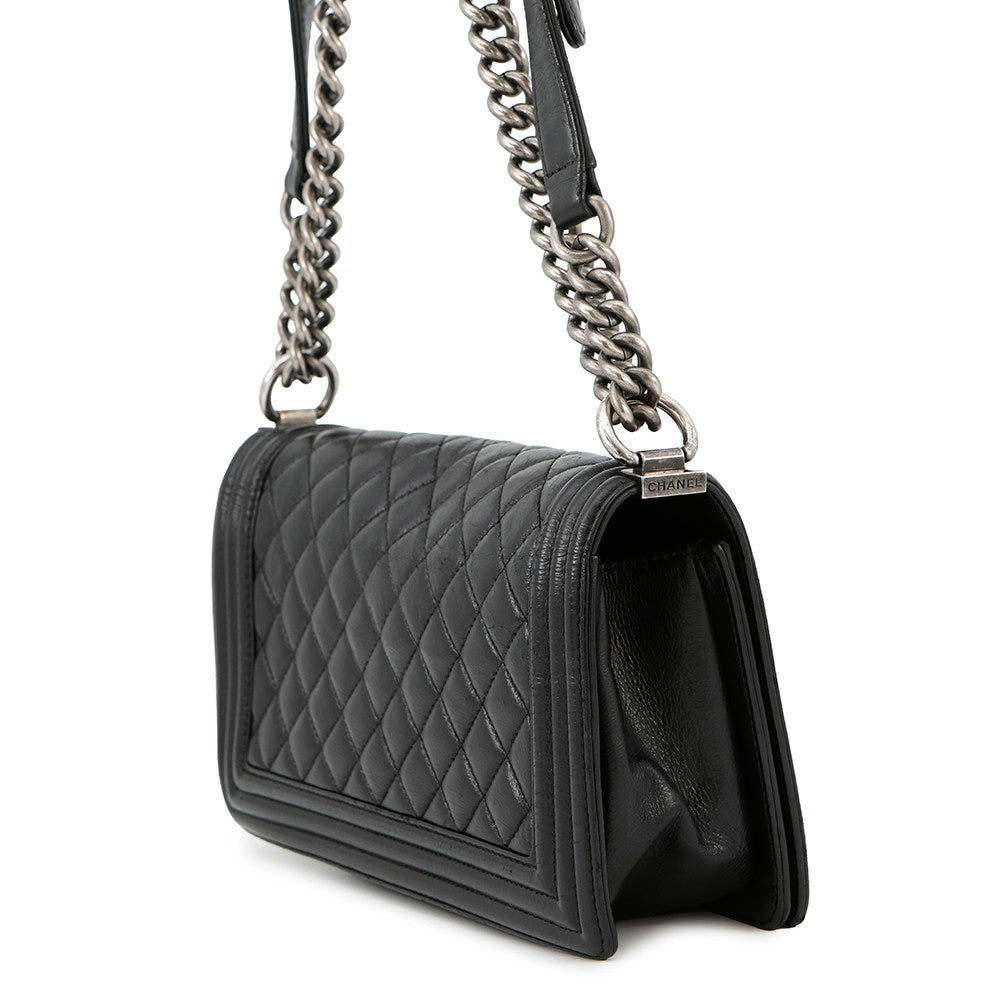 CHANEL Boy Chanel Matelasse Shoulder Bag BlackA67086 Leather