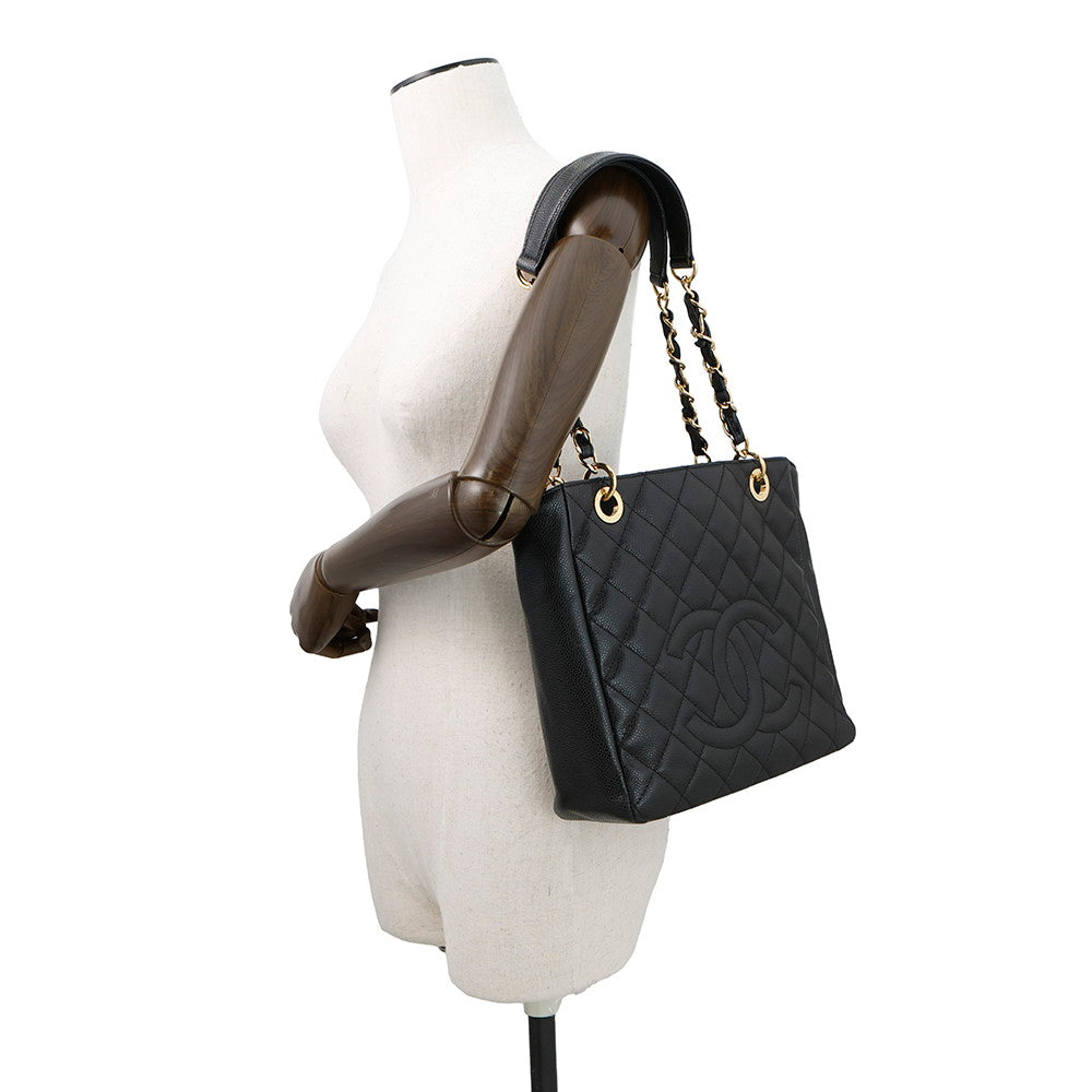CHANEL PST Tote BlackA50994 Caviar Leather