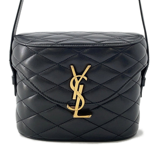 SAINT LAURENT PARIS June Box Shoulder Bag Black710080 Leather