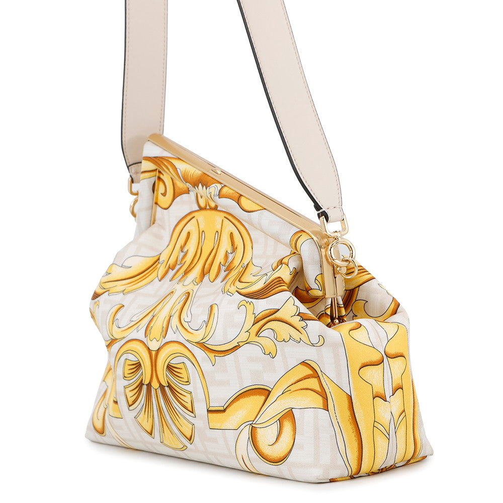 FENDI Fendace First Ivory/Yellow8BP127 Nylon Size Medium