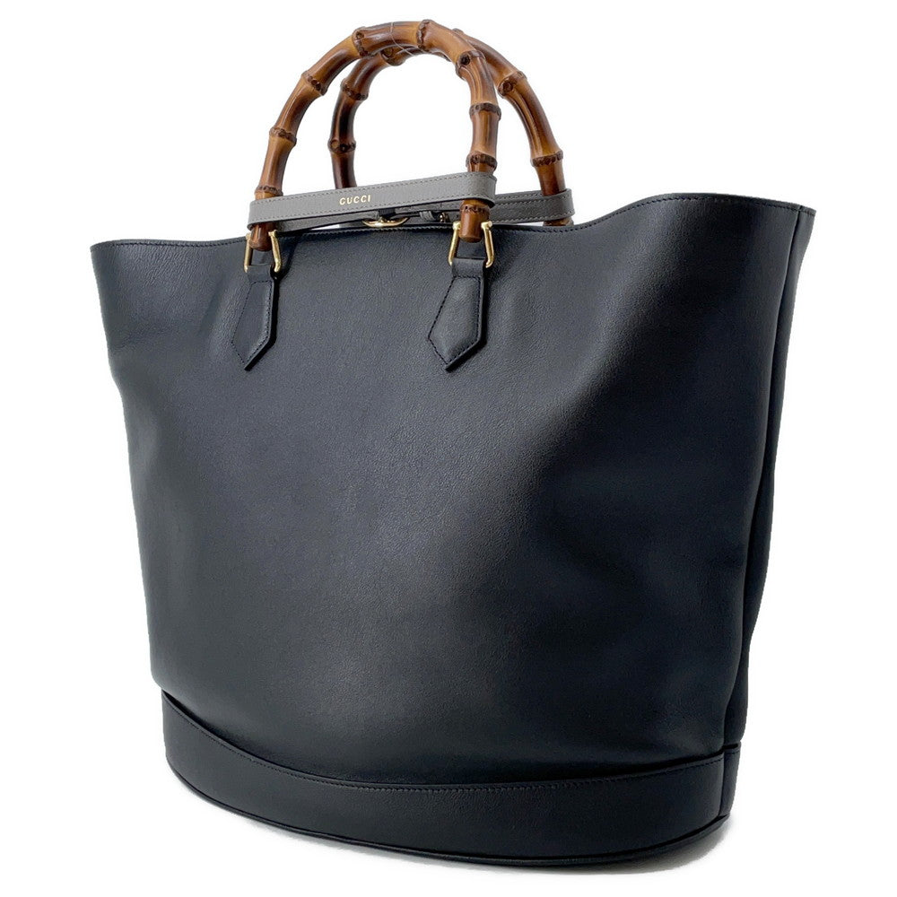 GUCCI Diana 2WAY Tote Bag Black746270 Leather Size Large