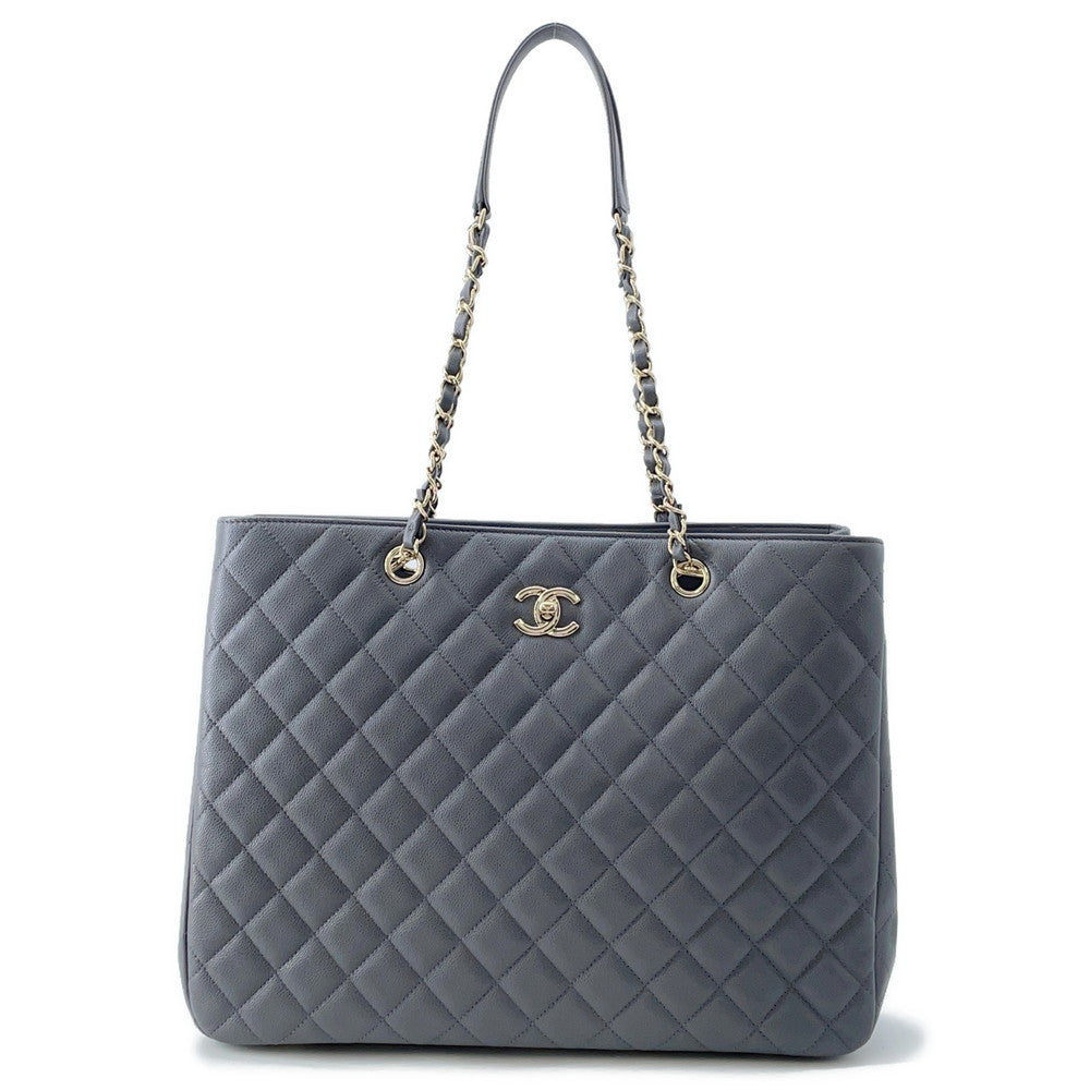 CHANEL Matelasse ChainTote Bag GrayA91046 Caviar Leather