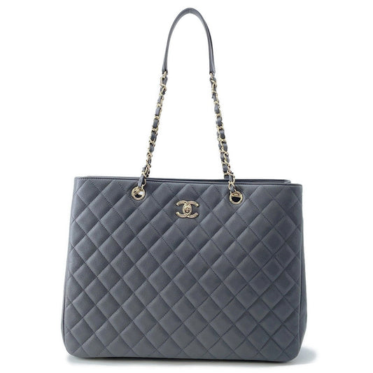 CHANEL Matelasse ChainTote Bag GrayA91046 Caviar Leather