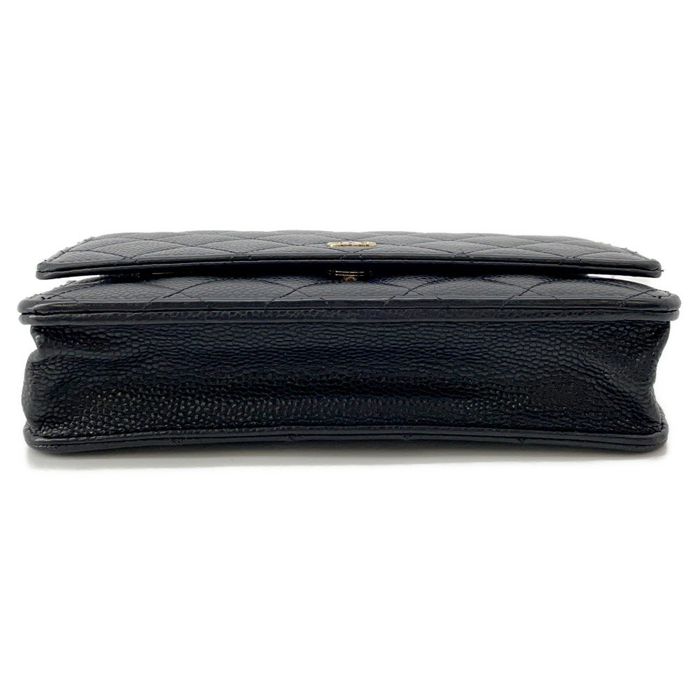 CHANEL Matelasse Chain wallet BlackAP0250 Caviar Leather