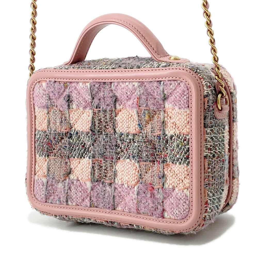 CHANEL CCFiligree vanity bag Pink/MulticolorA93342 Tweed Leather Size Small