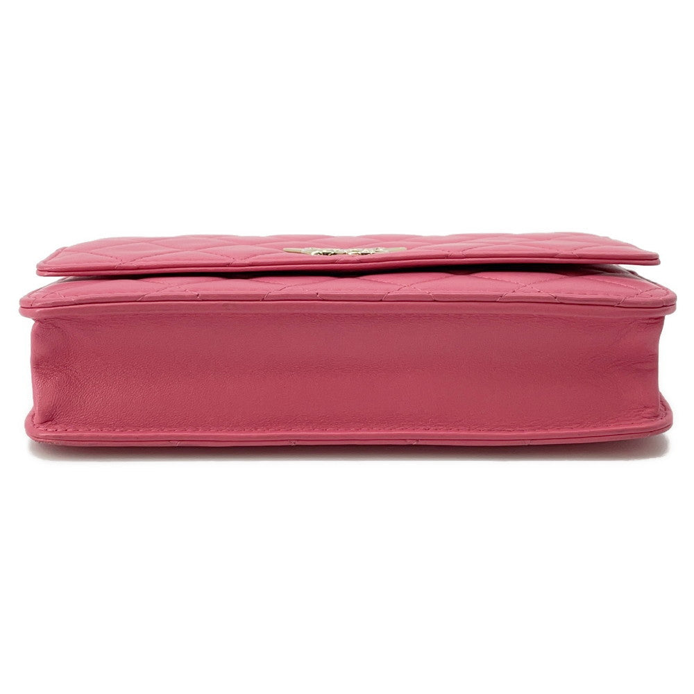 CHANEL Double piece Chain wallet PinkA33814 Lambskin