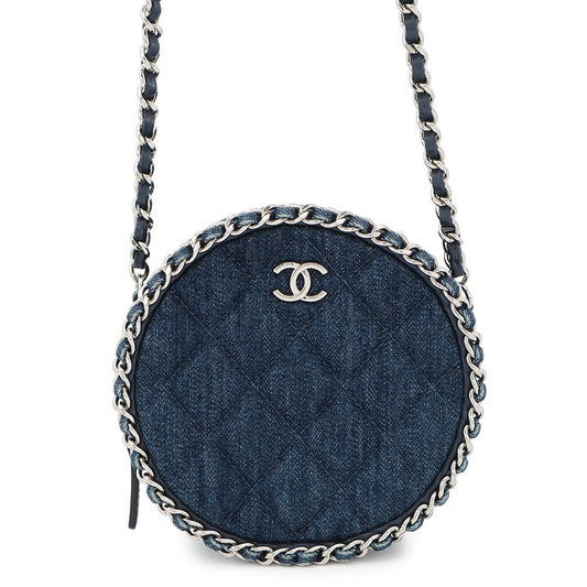 CHANEL Matelasse ChainShoulder Bag NavyAP0739 Denim