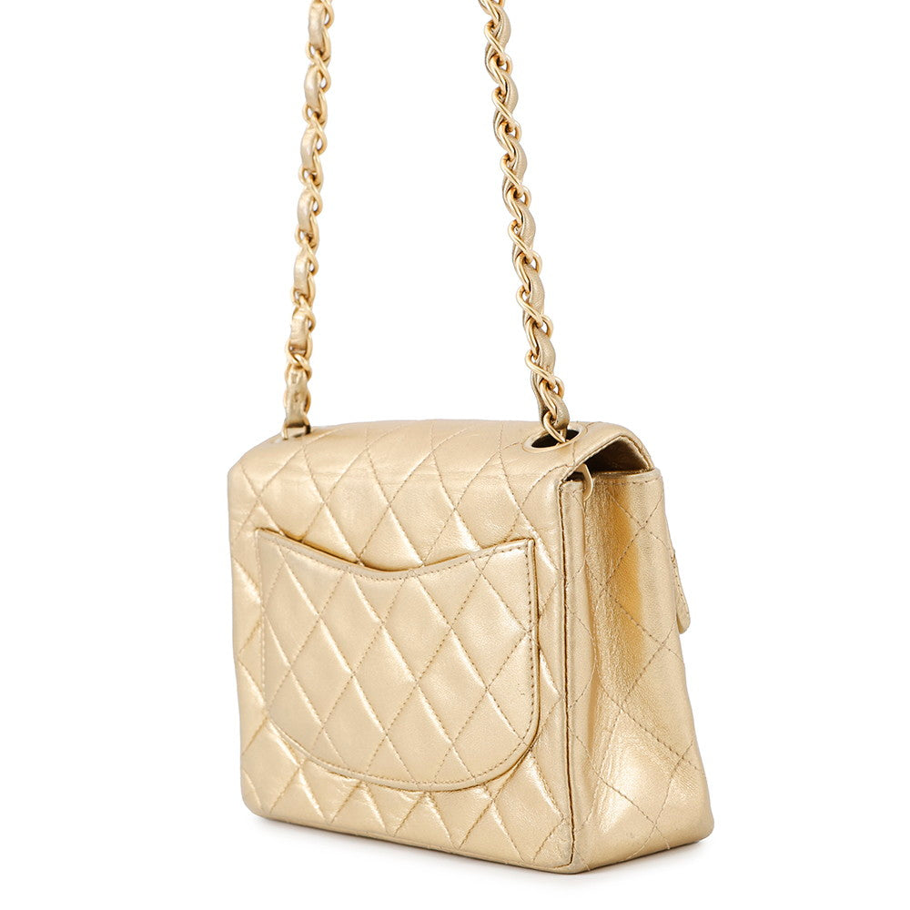 CHANEL Mini Matelasse ChainShoulder Bag GoldA01115 Lambskin Size 18
