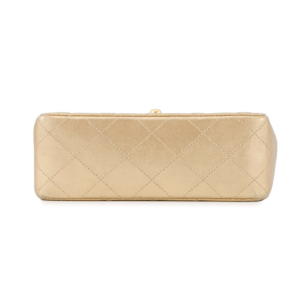CHANEL Mini Matelasse ChainShoulder Bag GoldA01115 Lambskin Size 18