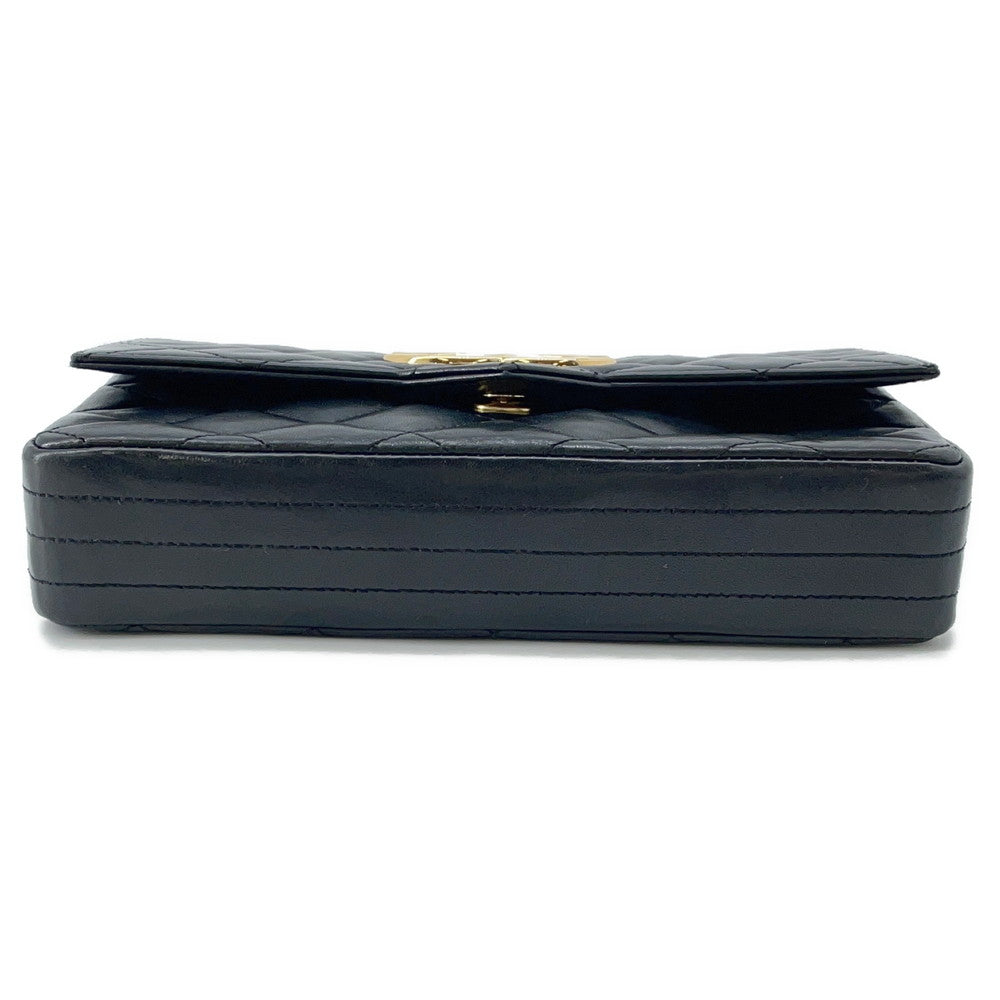 CHANEL Matelasse ChainShoulder Bag Black Lambskin