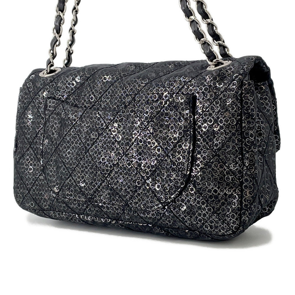 CHANEL CHANEL Matelasse ChainShoulder Bag Black Mesh Sequins