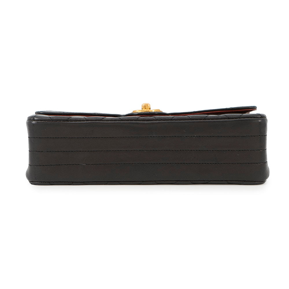 CHANEL Mini Matelasse Single Flap Black Lambskin