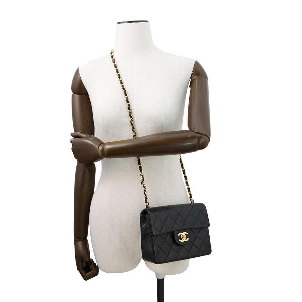 CHANEL Mini Materasse Shoulder Bag BlackA01115 Lambskin Size 18