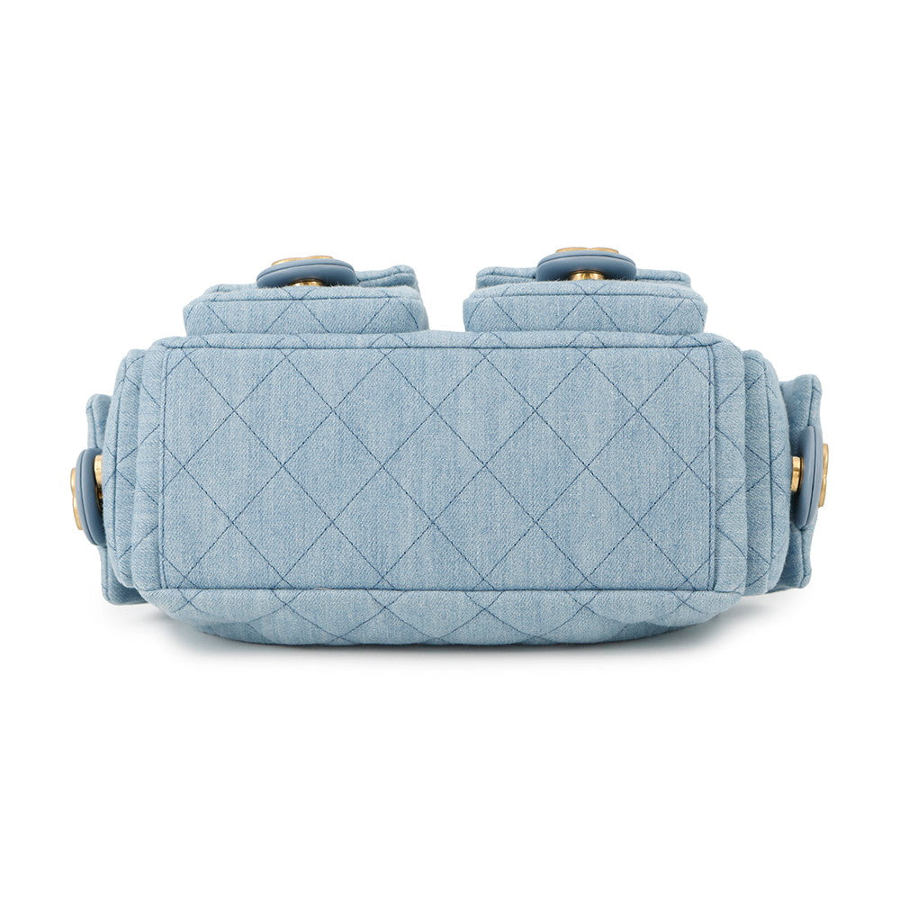 CHANEL Matelasse Hobo Shoulder Bag Light BlueAS5339 Denim