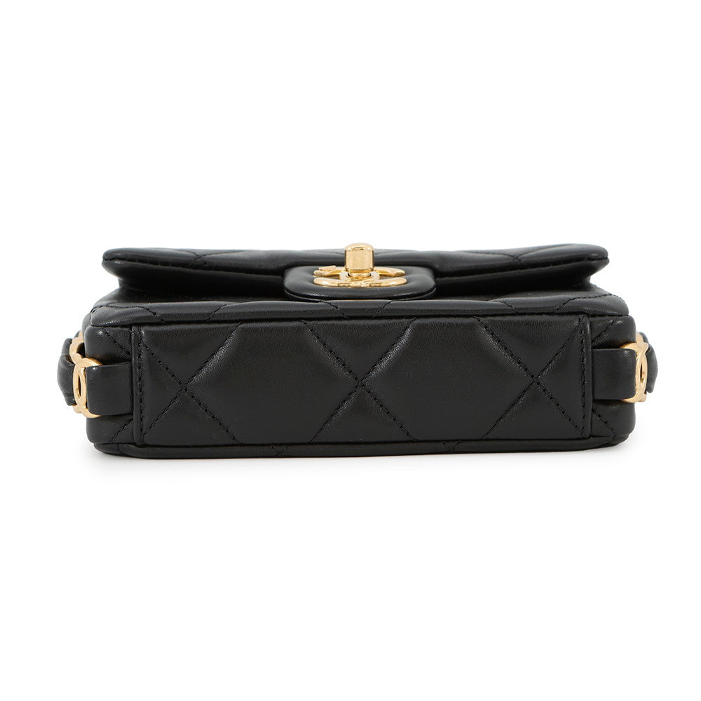 CHANEL Matelasse Small Flap Chainshoulder Bag BlackAS5174 Lambskin