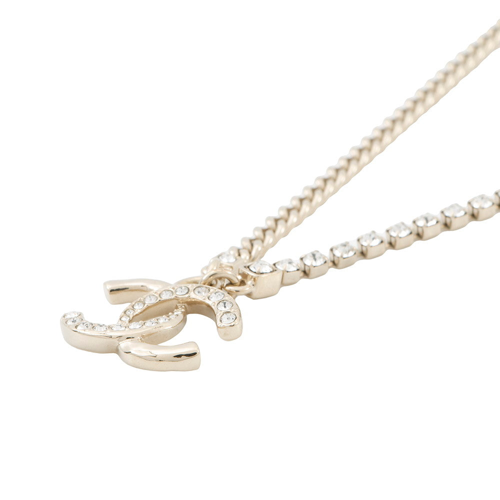 CHANEL CC Logo Rhinestone NecklaceABD044 Metal Rhinestone