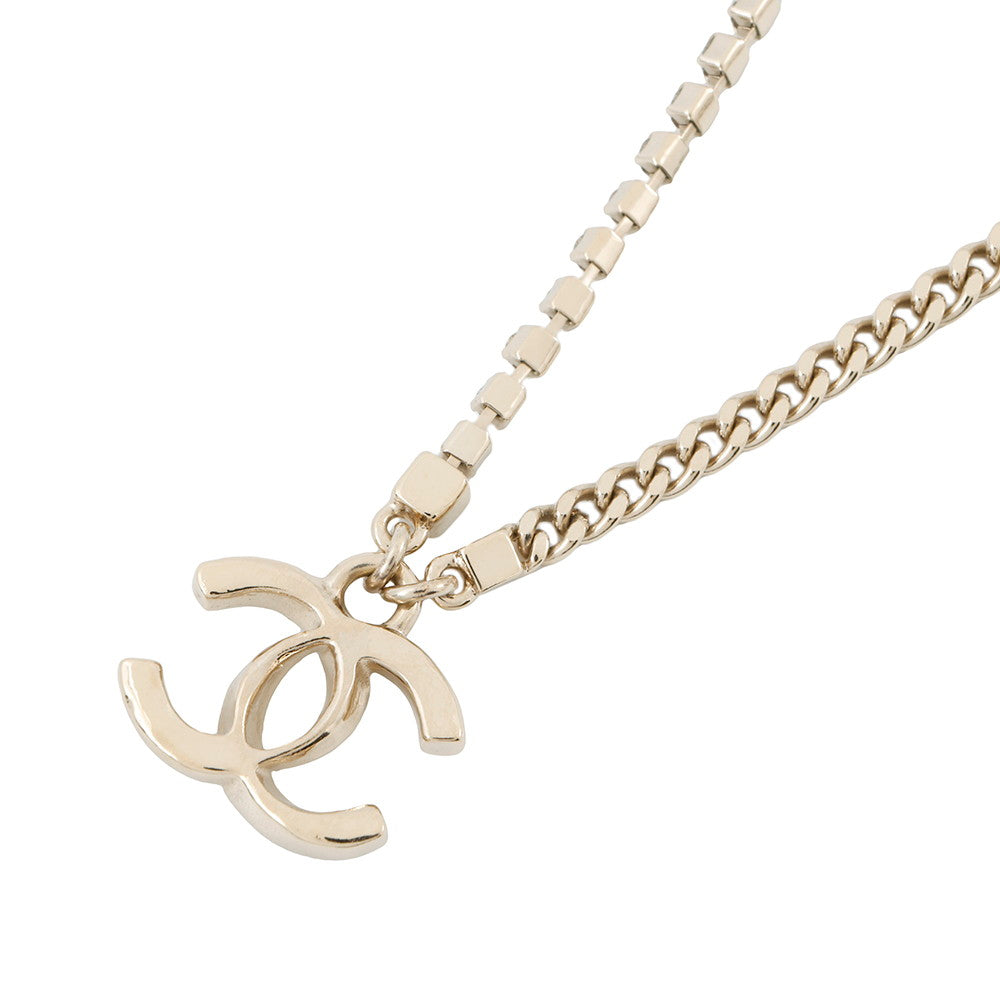 CHANEL CC Logo Rhinestone NecklaceABD044 Metal Rhinestone