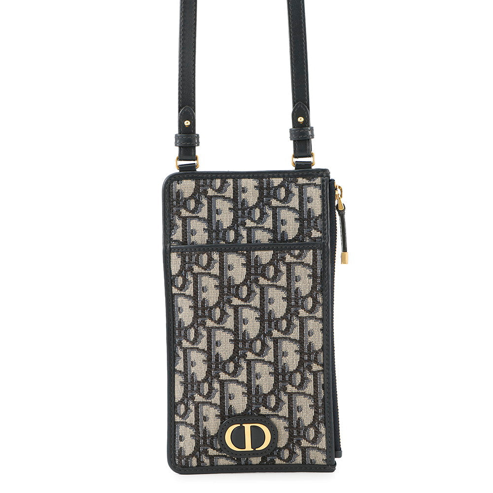 Dior 30Montaigne Oblique Phone Case Beige/NavyS2090UTZQ Canvas Leather