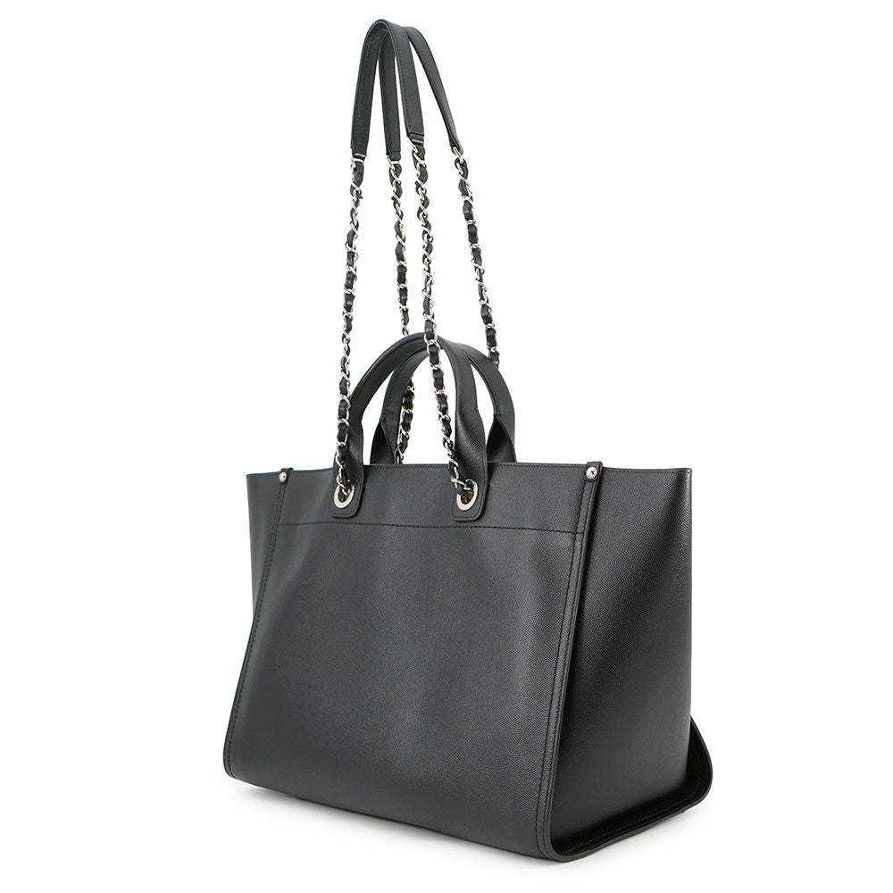 CHANEL Deauville Studded BlackA57067 Caviar Leather Size Large