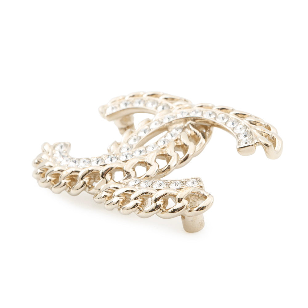 CHANEL CC Logo Rhinestone BroochAB5612 Metal Rhinestone
