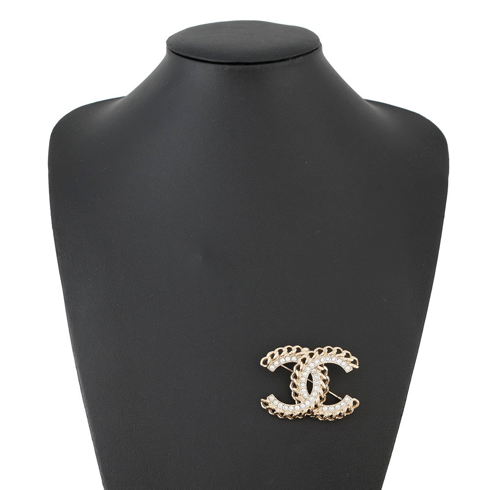 CHANEL CC Logo Rhinestone BroochAB5612 Metal Rhinestone