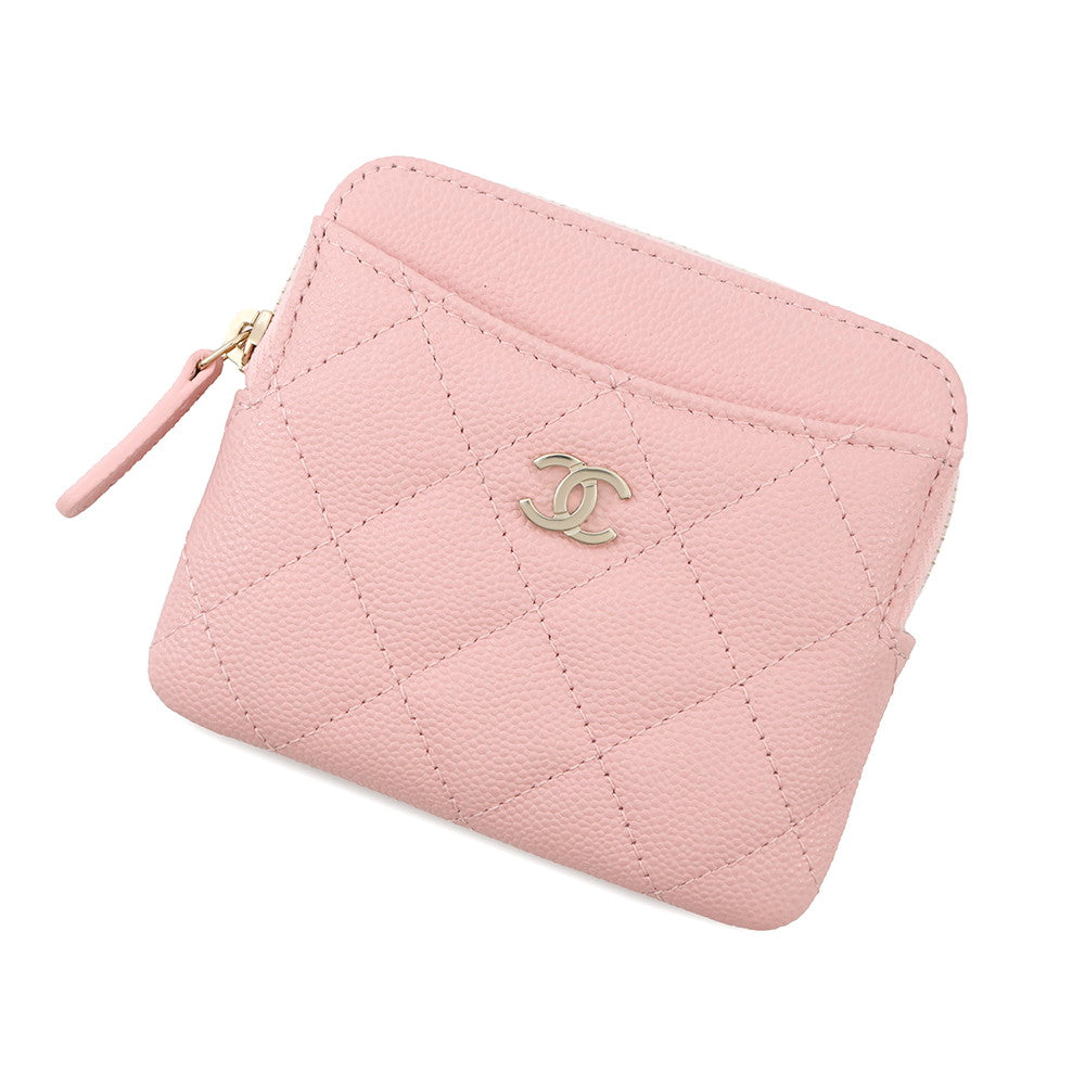 CHANEL Matelasse Coin purse PinkAP2061 Caviar Leather