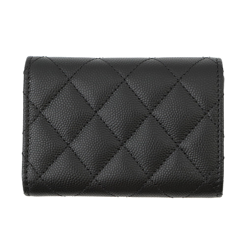 CHANEL Small Tri-fold Wallet BlackAP4815 Caviar Leather