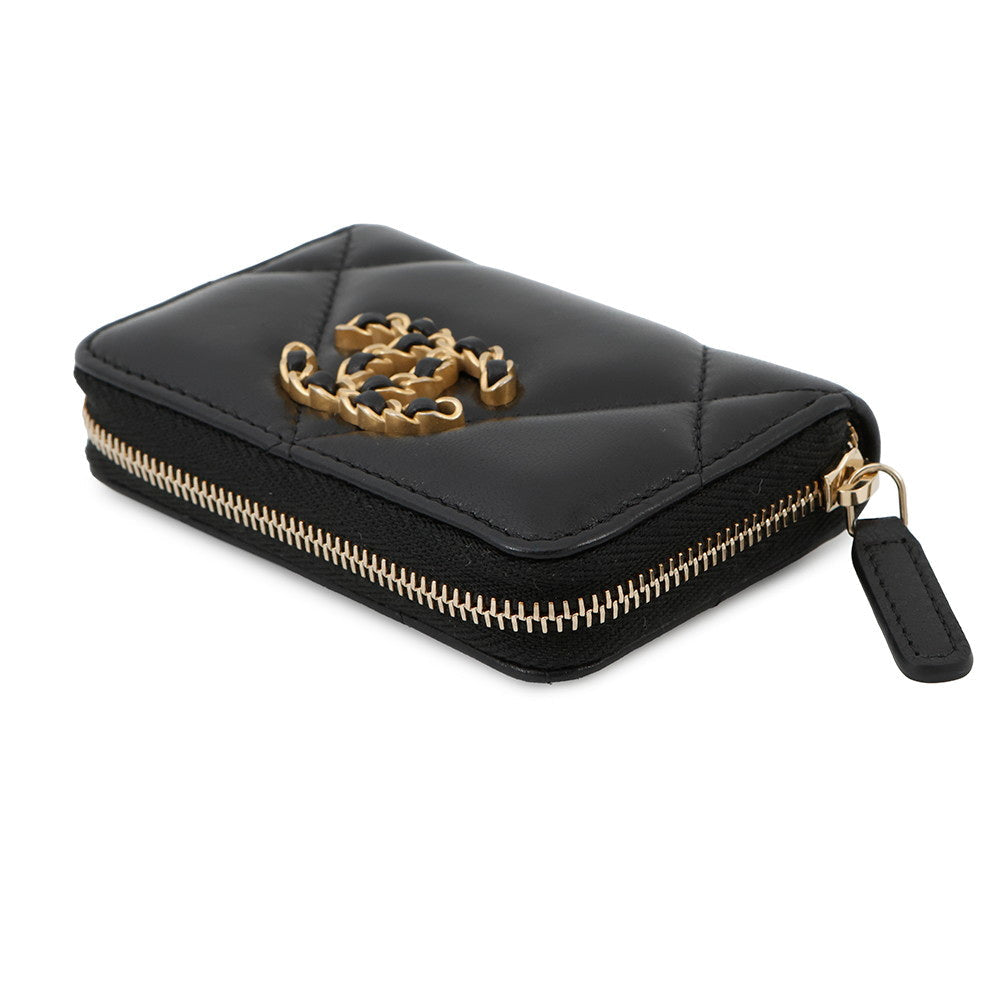 CHANEL CHANEL19/Disneuf coin purse BlackAP0949 Lambskin