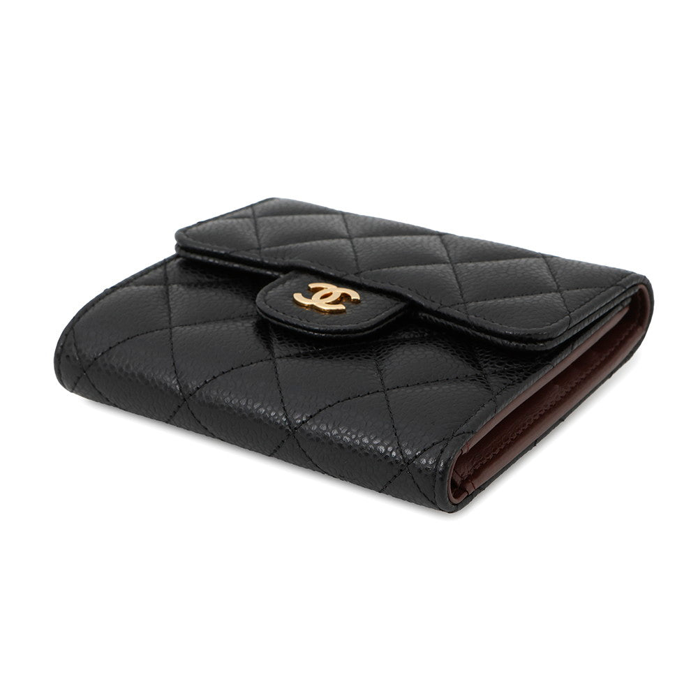 CHANEL Matelasse Classic Small Flap Wallet BlackAP0231 Caviar Leather
