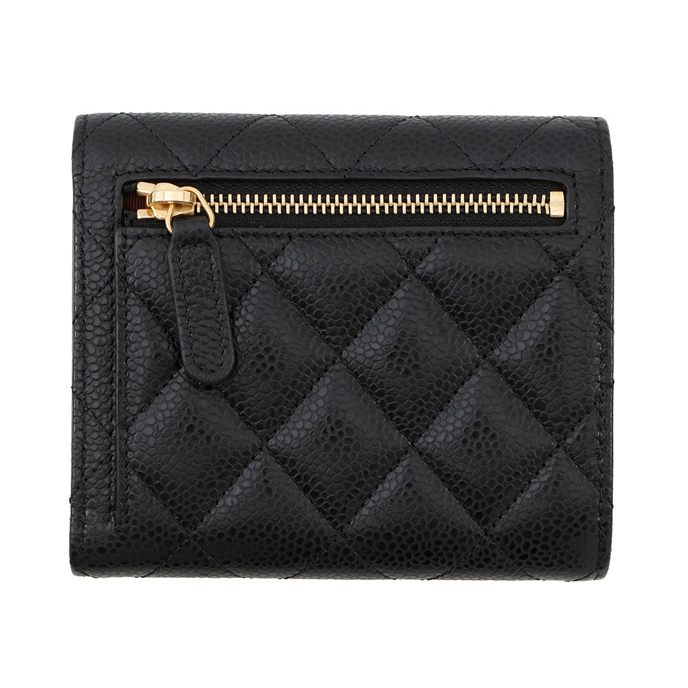 CHANEL Matelasse Classic Small Flap Wallet BlackAP0231 Caviar Leather