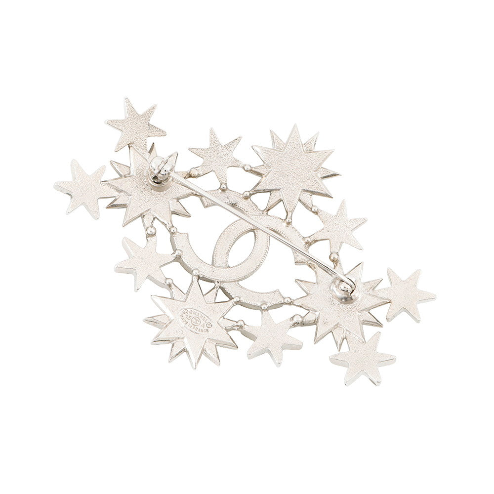 CHANEL Star Rhinestone Brooch Gold Plated Rhinestone
